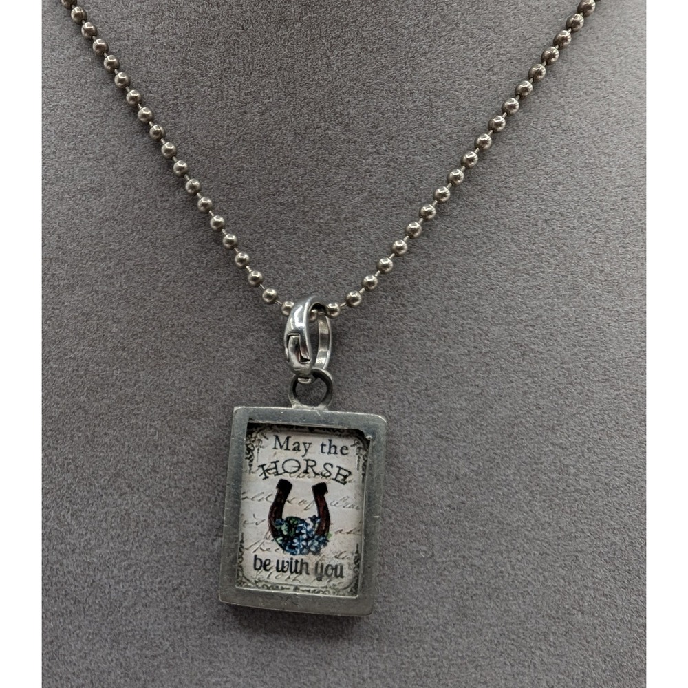 Pick Up Sticks Jewelry Reversible Horse Pendant Necklace Brave Girl Ball Chain